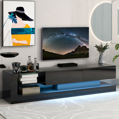 Belmo TV Stand with LED Color Changing Lights - Black