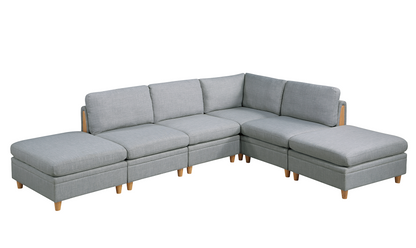 Veranda 6 Pcs Modular Sofa Set  1 - Light Gray