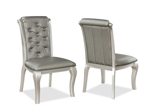 Rolan Cushion Button Tufted Dining Chair (Set of 2) - Champagne