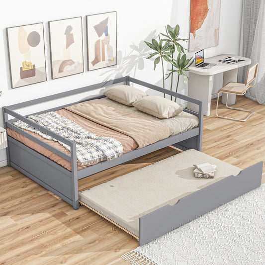 Zim Twin Size Daybed with Twin Size Trundle - Gray