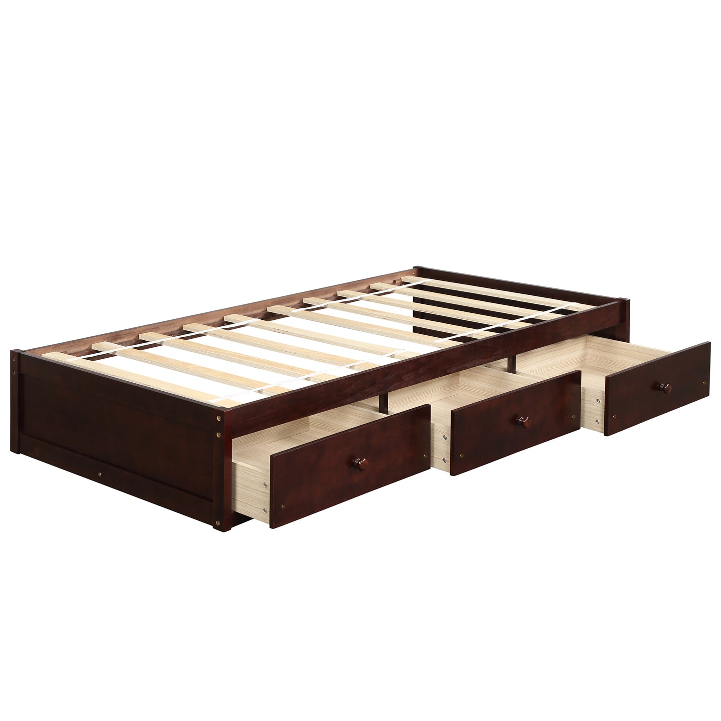 Oris Twin Size Wood Platform Bed - Cherry