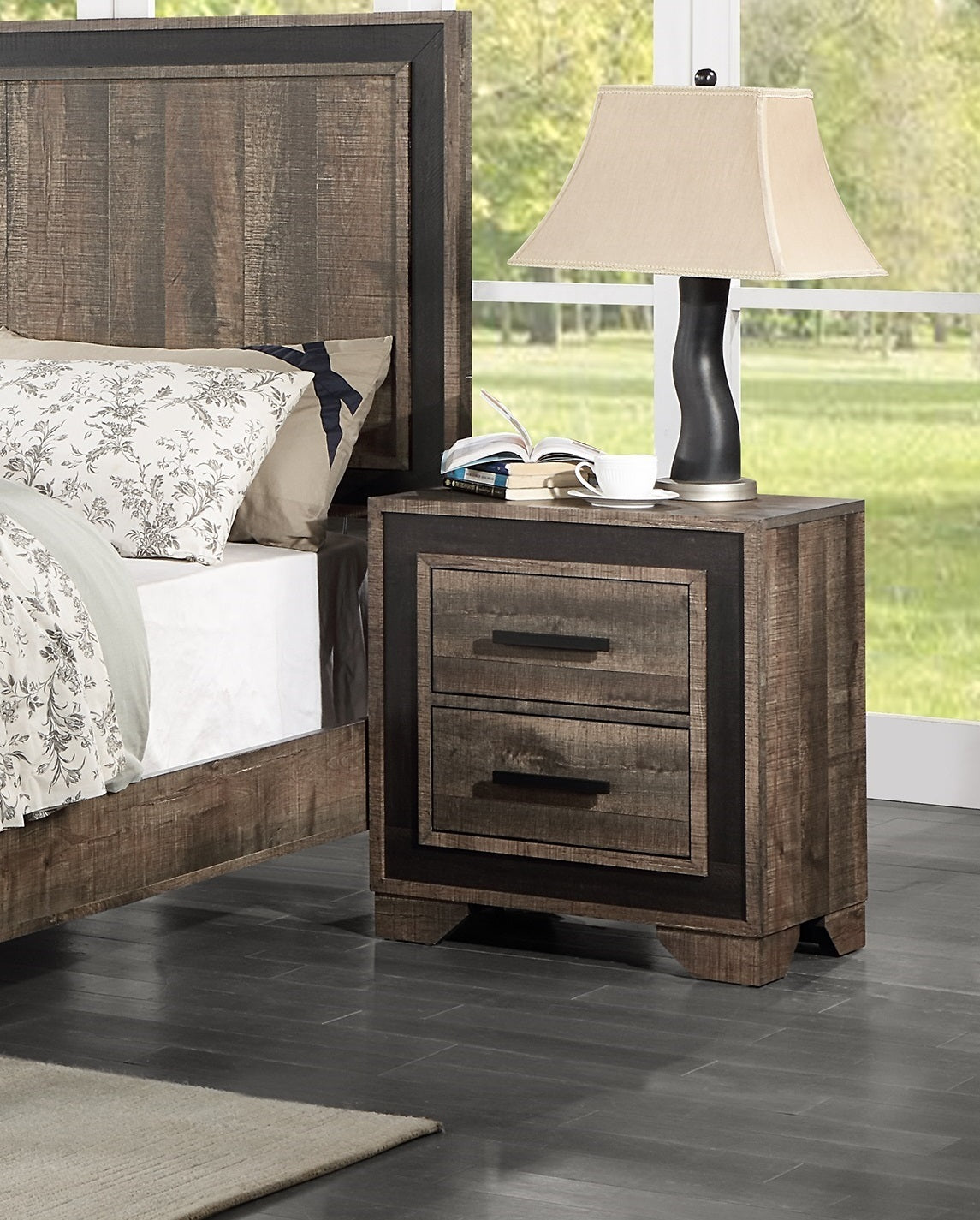 Kara Nightstand 2-Drawers - Oak