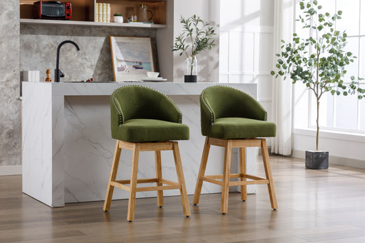 COOLMORE Bar Stools - Green Set of 2