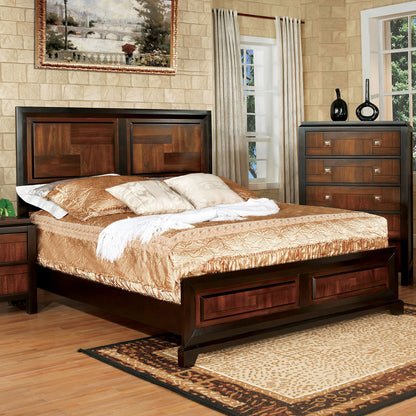 Natasia Solidwood Queen Size Bed - Walnut