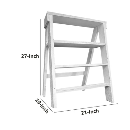 Pinewood Ladder Bookcase - White