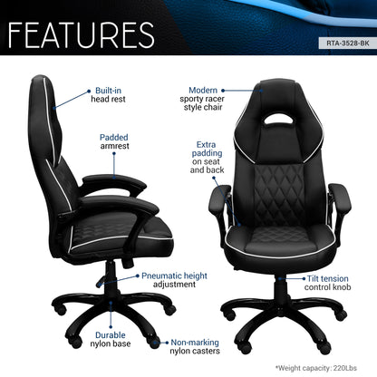 Racer Executive Office Chair - Black