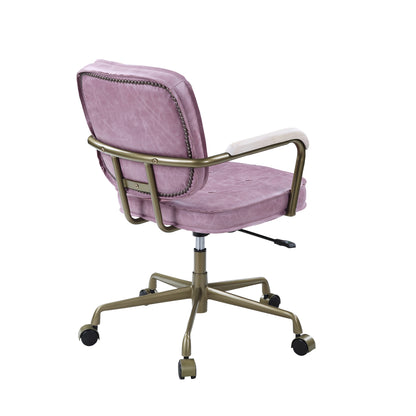 Pink Lux Leather Office Chair