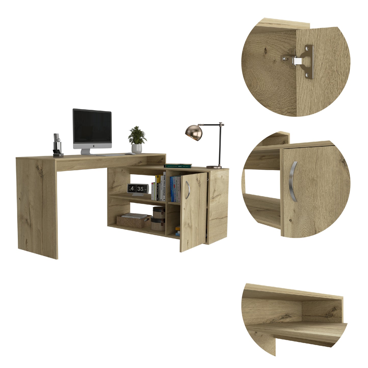 Eco Wood L-Shaped Office Desk