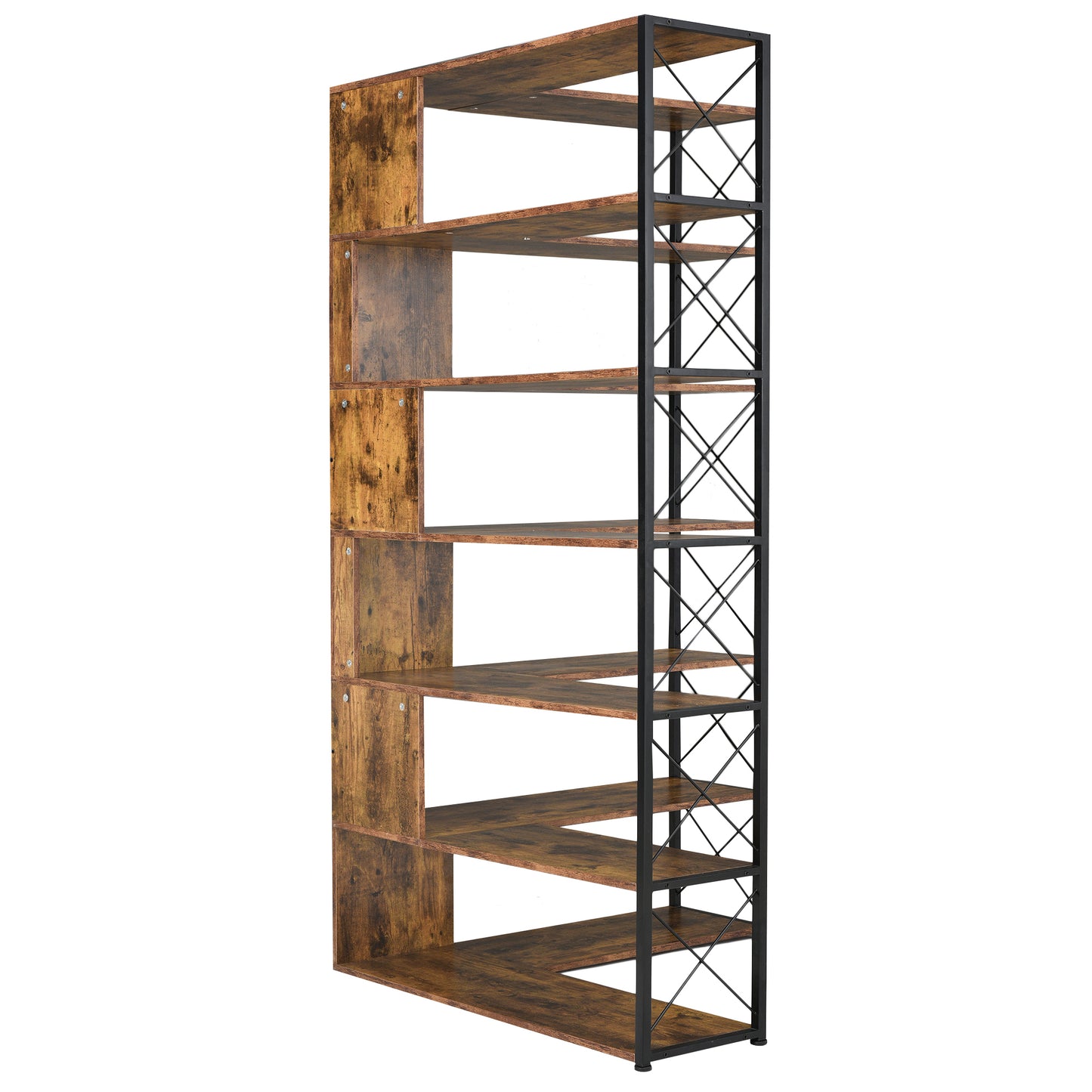 L-Shaped Corner Bookcase - Brown