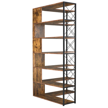 L-Shaped Corner Bookcase - Brown