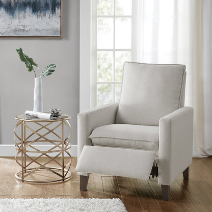 Hugo Upholstered Manual Push Back Recliner - Ivory