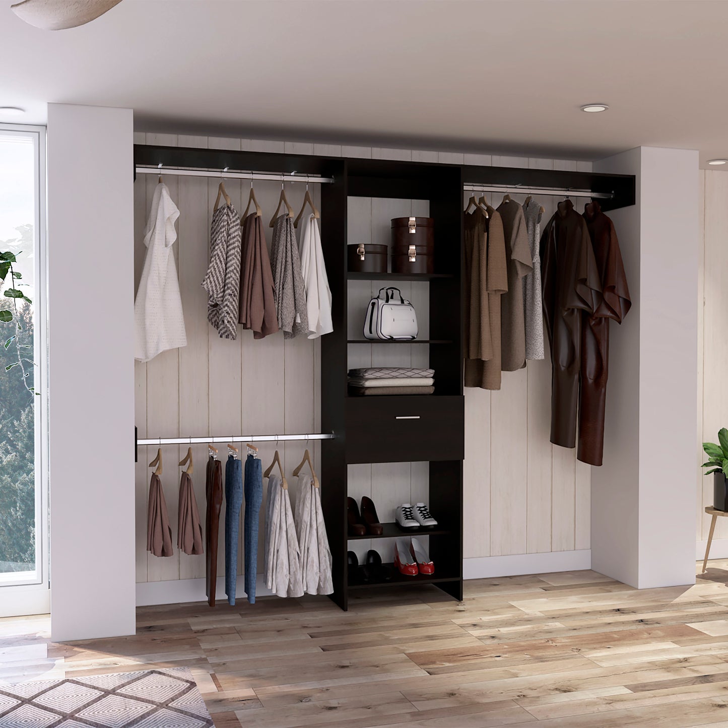 Blackwood 1-Drawer 4-Shelf Closet System