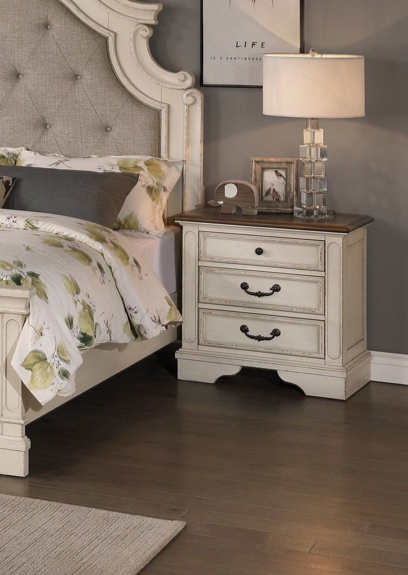 Davoo Wooden Nightstand - White