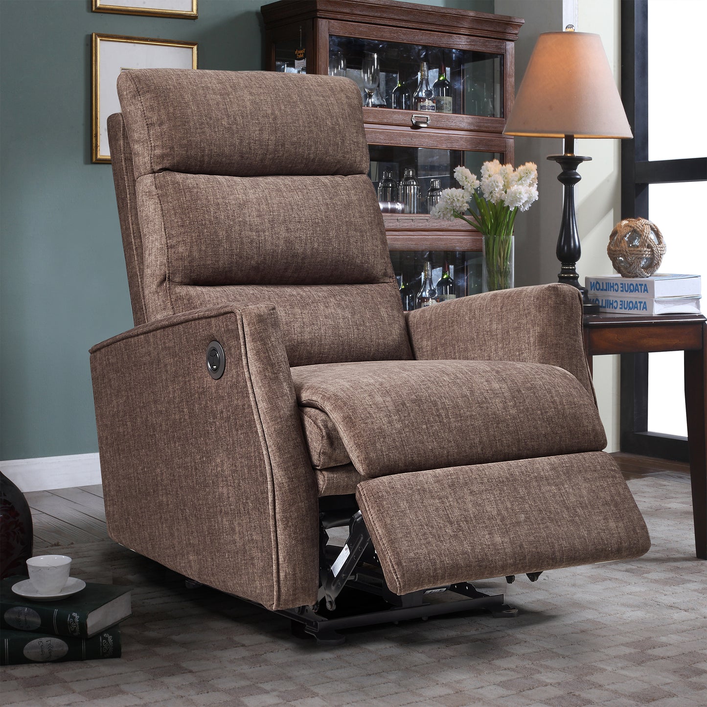 Quinn Power Recliner Single Chair - Brown