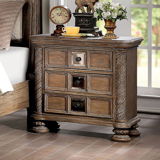 Azur Wood Nightstand - Brown