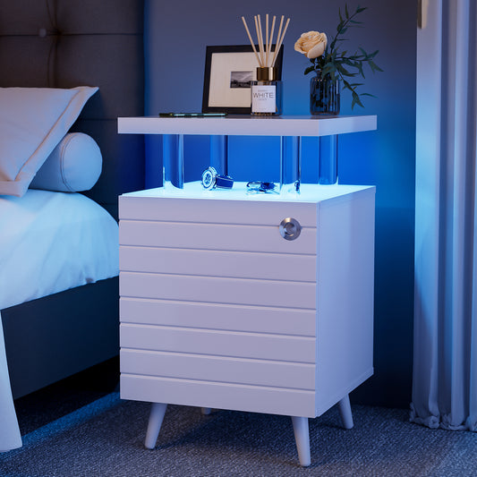 NX LED Nightstand - White