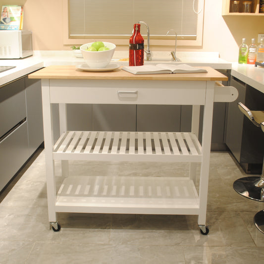 Cruiser Kitchen Island & Kitchen Cart  - White