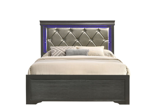 Ola Queen Size LED Bed - Gray