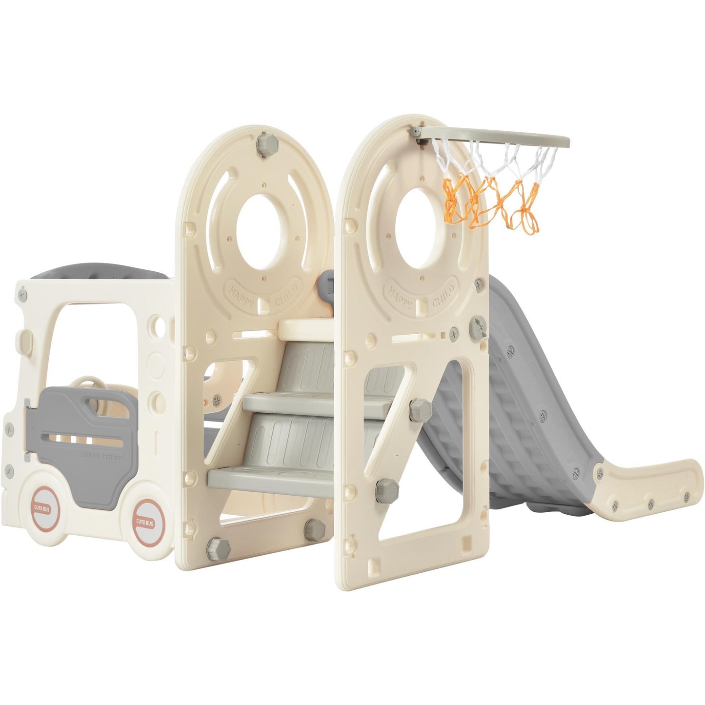 Kids Slide with Bus Play Set - Grey