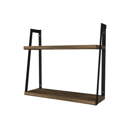 Urban 2 Tier Wood Floating Wall Mount Shelf