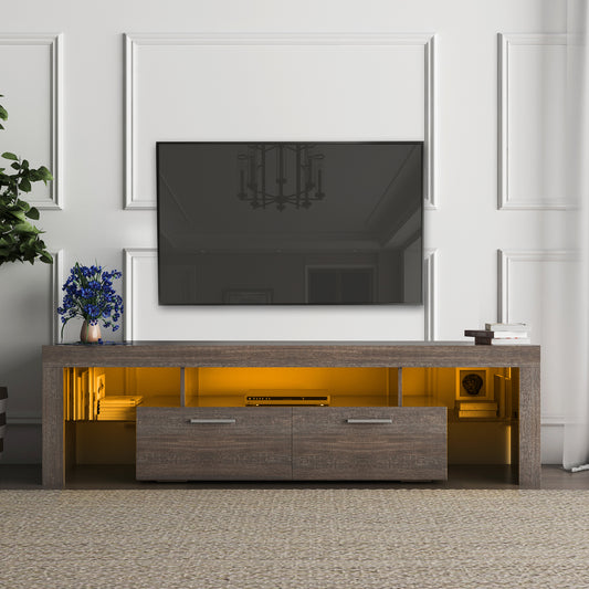 Nova 65 inches TV Stand with LED Lights - Brown