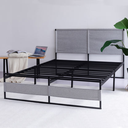 Ovi Queen Size Metal Bed Frame - Gray