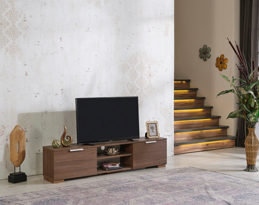 April Mid Century Modern TV Stand - Walnut