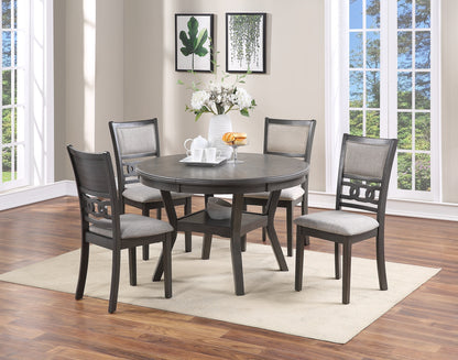 Watson 5pc Dining Set Round Table w 4x Side Chairs - Gray