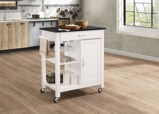 Savory Glide Kitchen Carts - Black & White