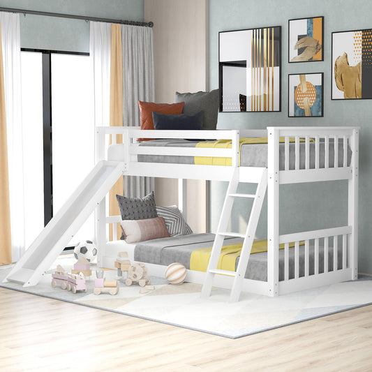 Slide & Climb Twin Bunk Bed, Snow White