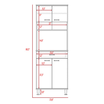 Pure Kitchen Pantry with Countertop - White