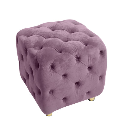 Velvet Upholstered Vanity Seat - Purple