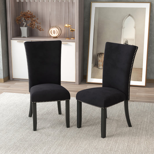 Divina Velvet Dining Chairs (Set of 2) - Black