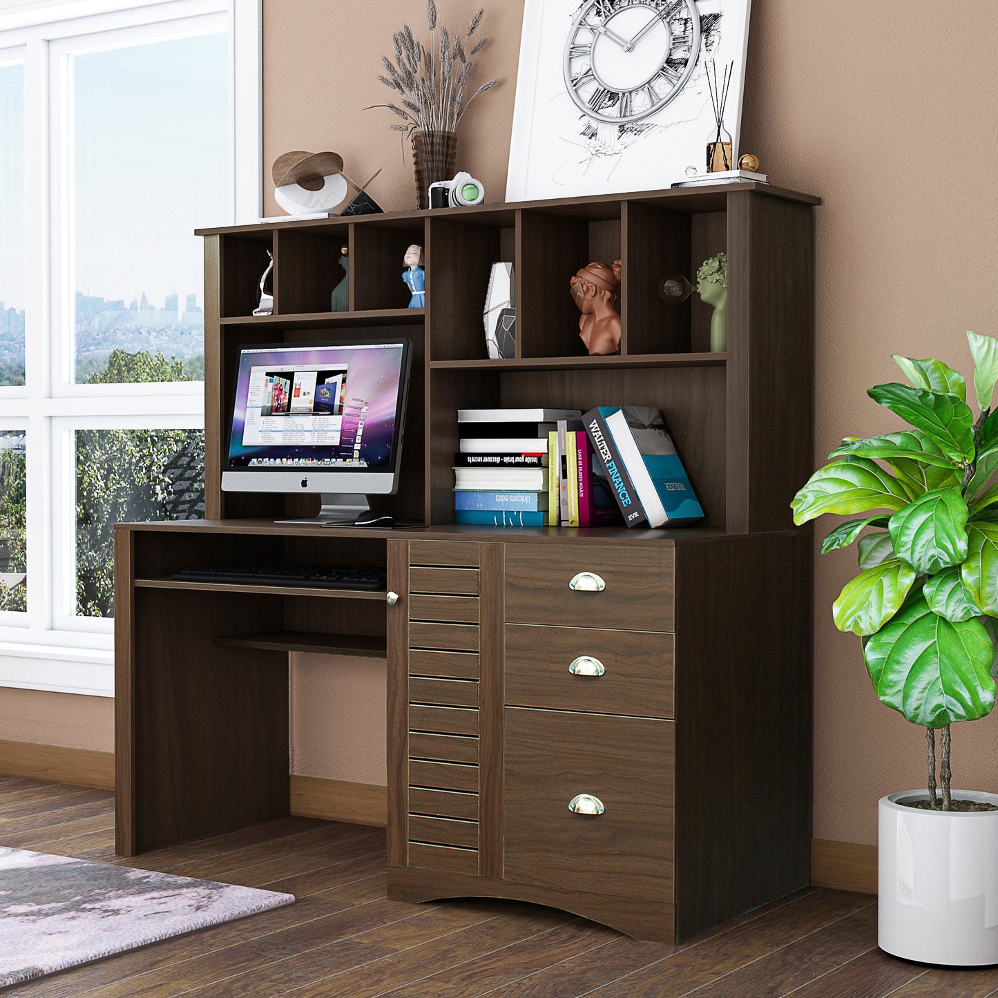 Walnut Haven Computer Desk