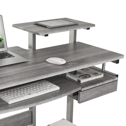 Complete Computer Workstation Desk - Grey