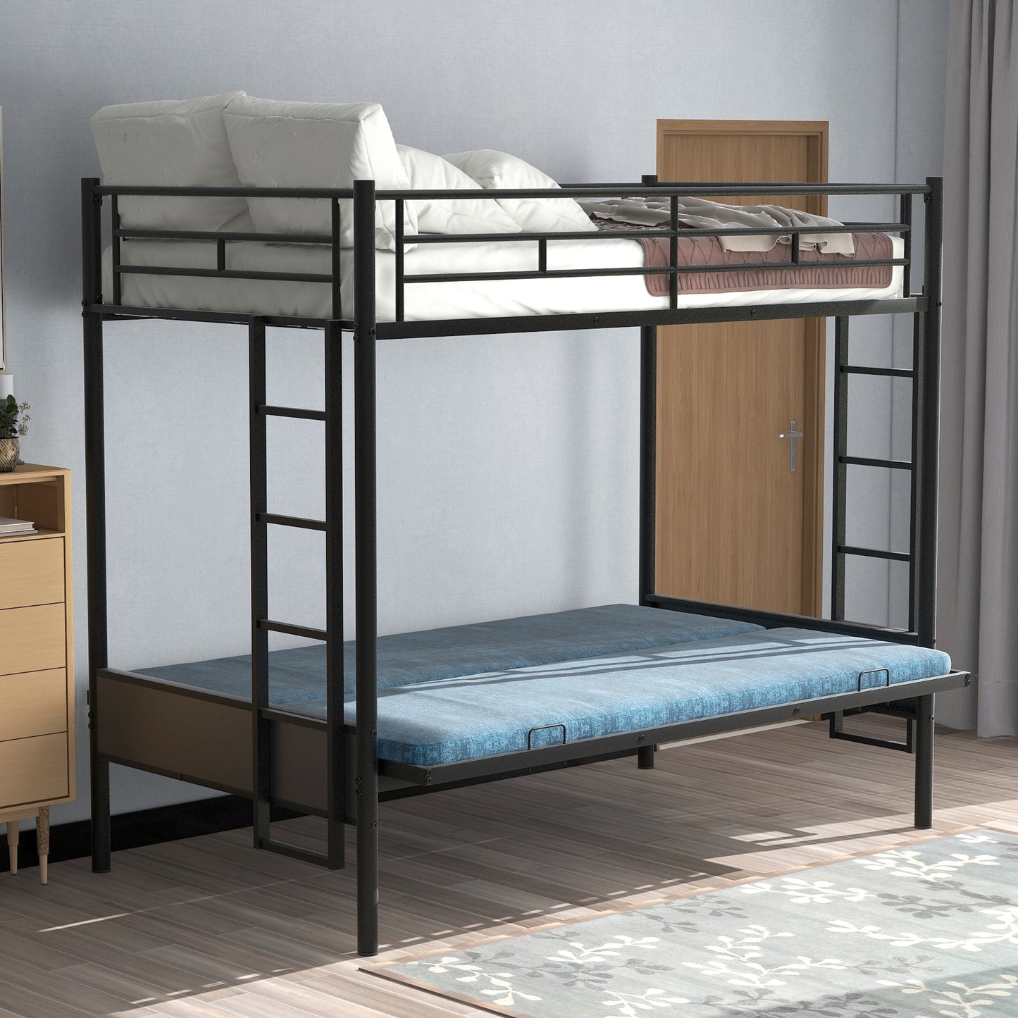 Dream Climb Twin-Over-Full Metal Bunk Bed