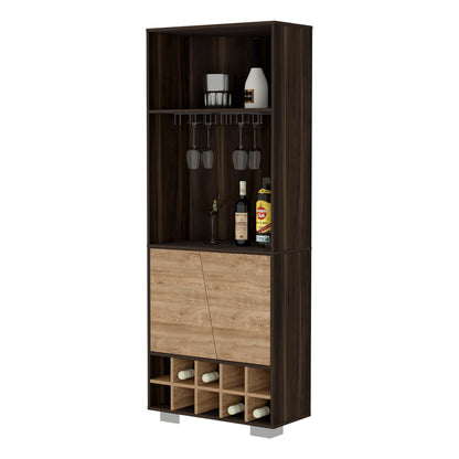 Corner Oak Bar Cabinet