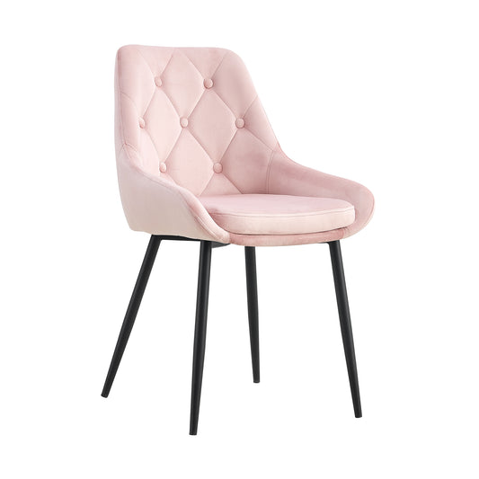 Sheron Velvet Dining Chairs (Set of 2) - Pink