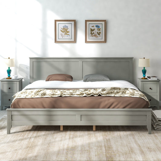 Miller King Size Platform Bed Frame - Gray