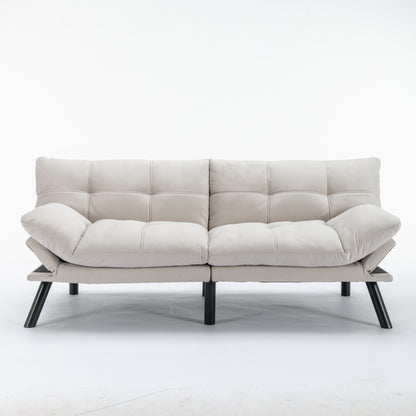 Vega Convertible Folding Modern Sofa Bed - Cream