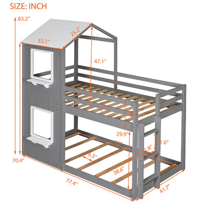 Cloud Nine Cabin Twin Bunk Bed - White