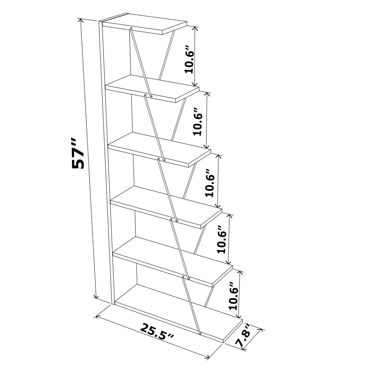 Modern Space-Saver  Ladder Bookshelf Organizer - White