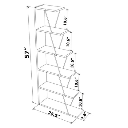 Modern Space-Saver  Ladder Bookshelf Organizer - White