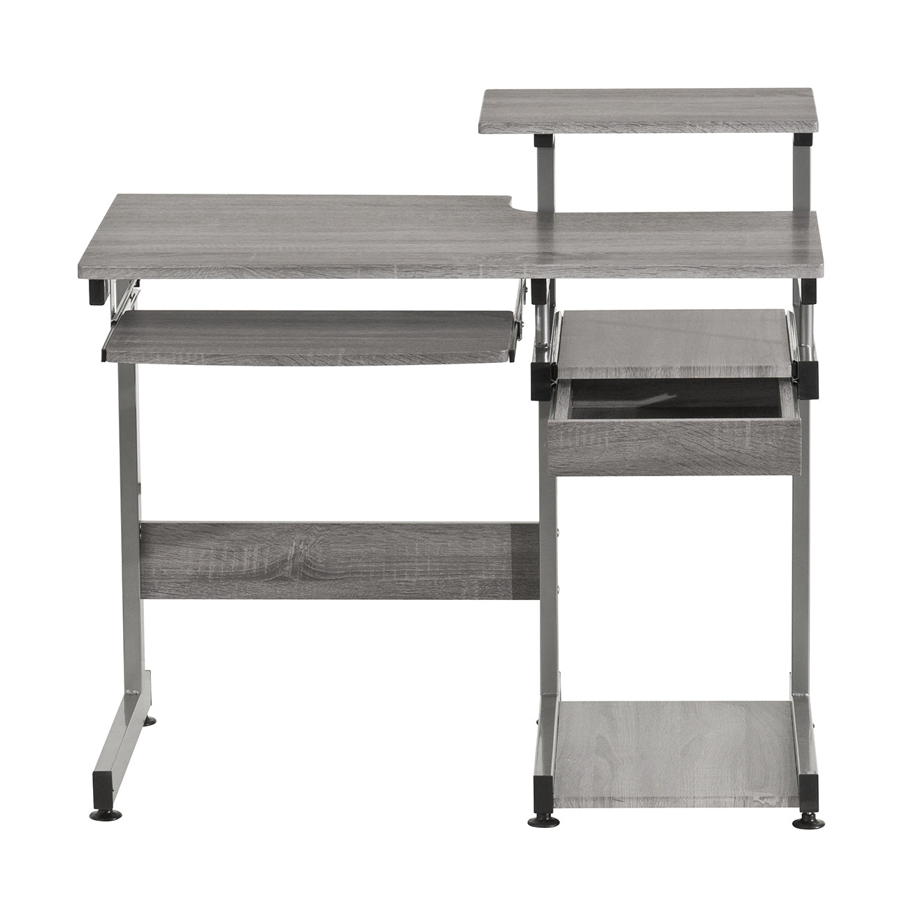 Complete Computer Workstation Desk - Grey