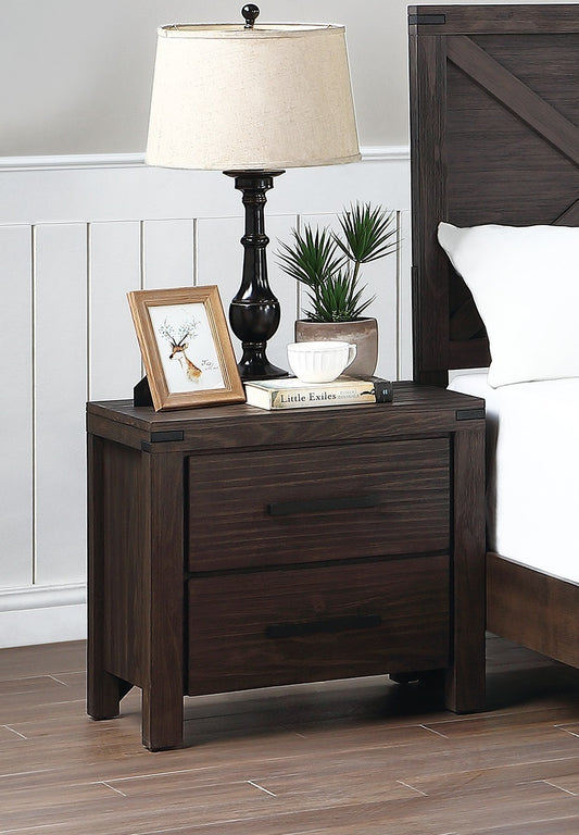 Sato Solidwood Nightstand - Espresso