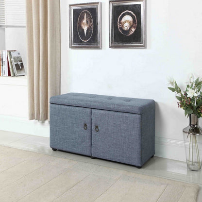 18" Tall Storage Ottoman - Blue