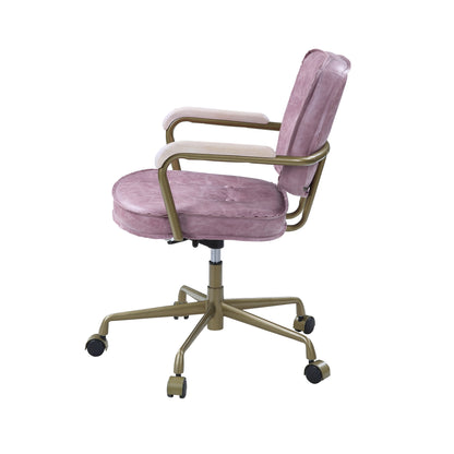 Pink Lux Leather Office Chair