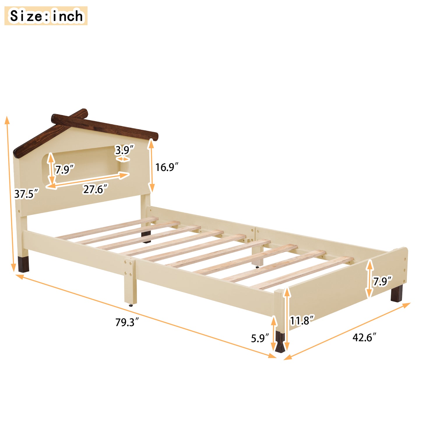 Dreamwood Twin House Bed with IllumiGlow Nightlights