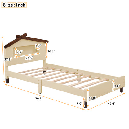 Dreamwood Twin House Bed with IllumiGlow Nightlights