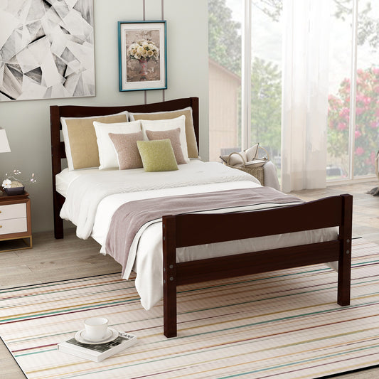 Harmony Haven Twin Wood Platform Bed - Espresso Elegance